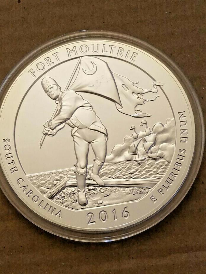 2016 5 oz Silver America The Beautiful (ATB) - Fort Moultrie - Coin in Capsule