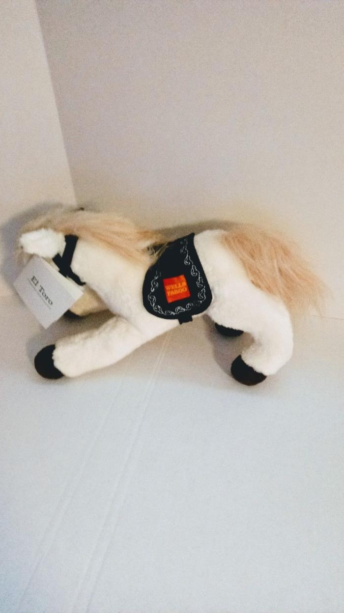 WELLS FARGO BANK EL TORO PLUSH/STUFFED HORSE-NEW WITH TAG-BEIGE W/BROWN HOOVES