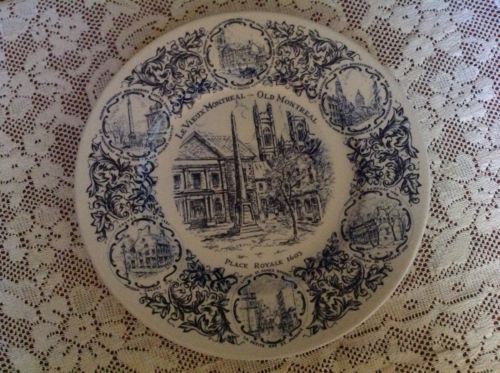 WOOD AND SONS OLD MONTREAL BLUE WILLOW CERAMIC DECORATIVE PLATE