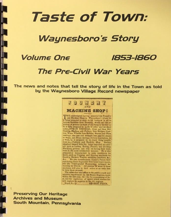Waynesboro PA Taste of Town history book series