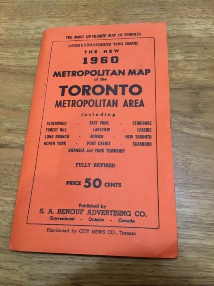 THE NEW 1960 METROPOLITAN MAP OF TORONTO METROPOLITAN AREA