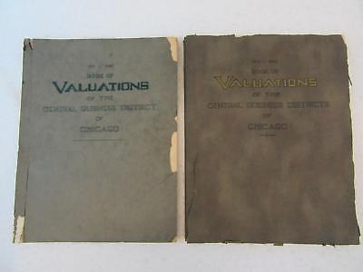 Lot of 2 BOOK OF VALUATIONS OF THE CENTRAL BUSINESS DISTRICT OF CHICAGO 1919-22