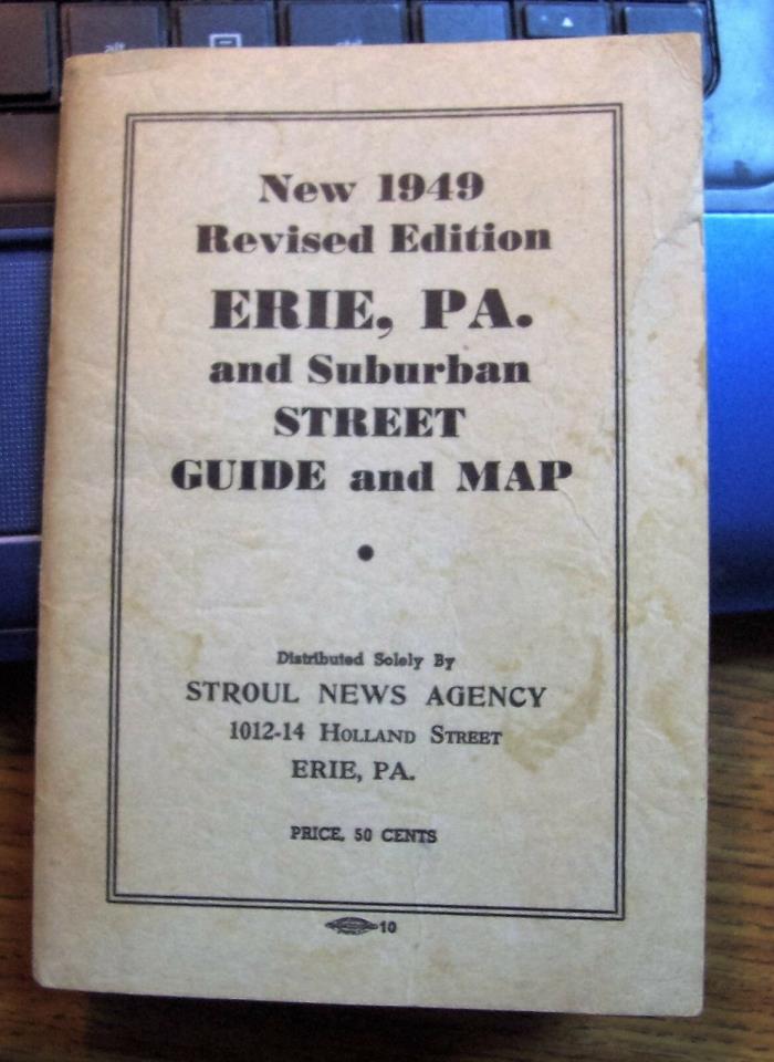 1949 ERIE, PA. STREET GUIDE / MAP