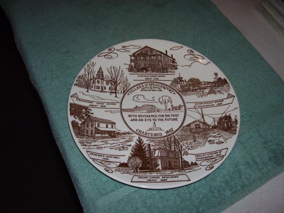 VTG  1867-1967 SPENCERPORT NY ILLUSTRATED COLLECTOR PLATE NICE!