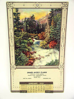 James Avery Clark East 8th Street Frederick Md 1951 Advertising Calendar