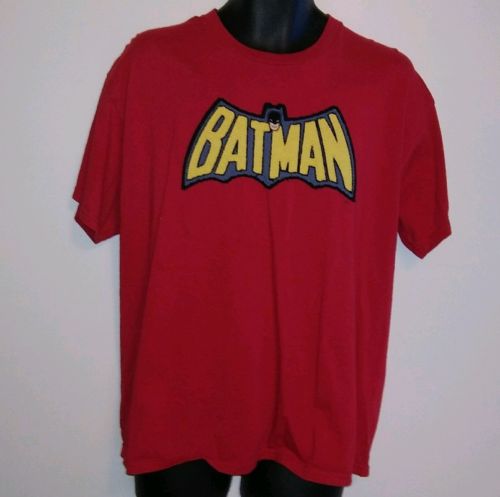 Six Flags Batman Stitched Logo Retro T Shirt Mens Large