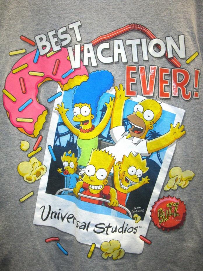 Universal Studios The Simpson Best Vacation Ever! Mens Shirt Medium New