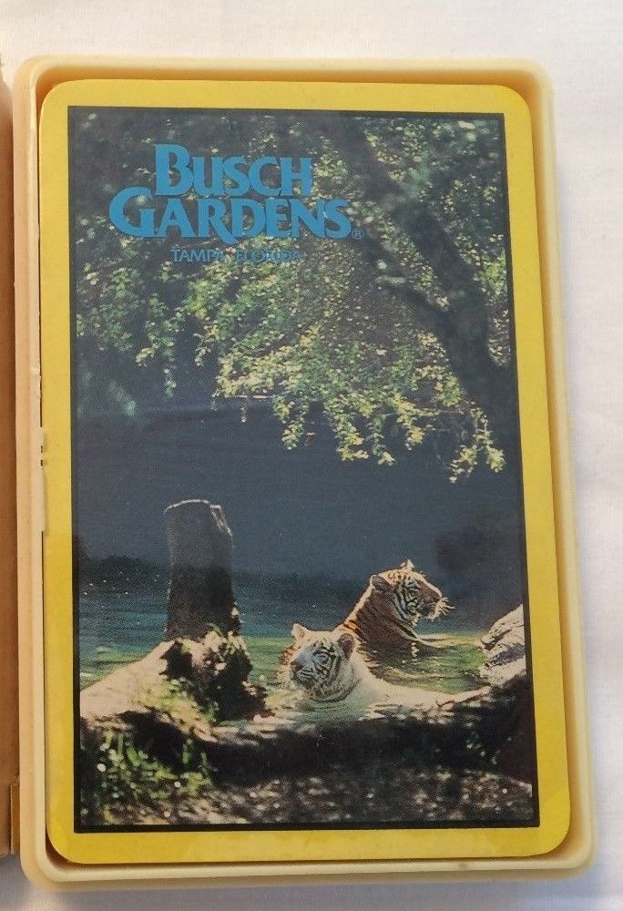 Vintage Busch Gardens Souvenir SEALED DECK PLAYING CARDS TIGERS  Tampa Florida