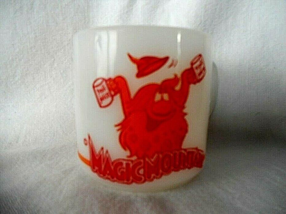 Bloop the Magic Mountain Troll  TROLL JUICE Federal Milk Glass  Mug Cup