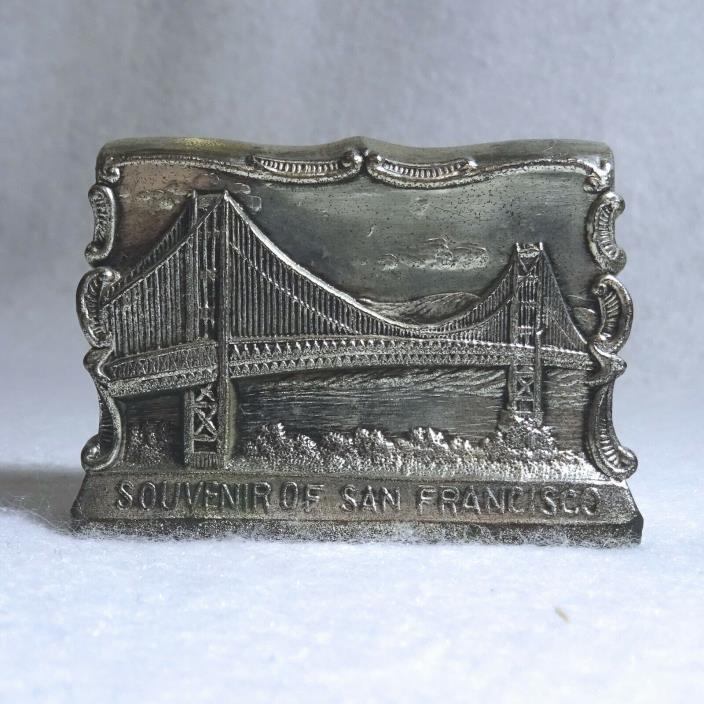 Rare Golden Gate Bridge San Francisco Souvenir Building Silver-Tone 1939?