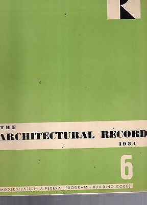 JUNE 1934 THE ARCHITECTURAL RECORD-ARCHITECT-BUILDING PLANS-MODERNIZATION-RARE