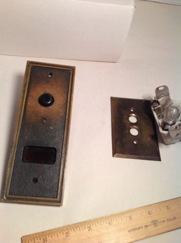 Vintage Antique Elevator Brass Plate Push Button Call And More