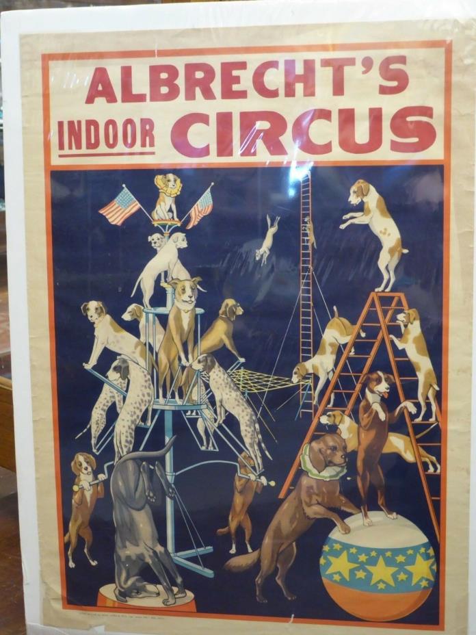 Albrechts Indoor Circus Poster Antique Dogs