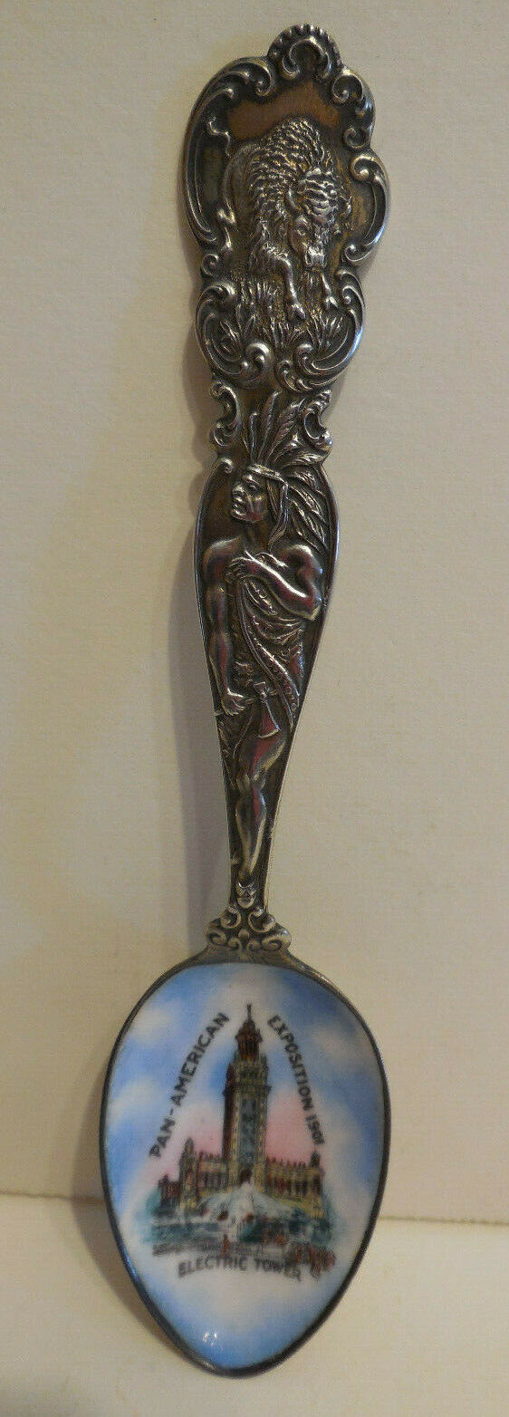 ENAMELED STERLING SILVER SPOON (5 1/2