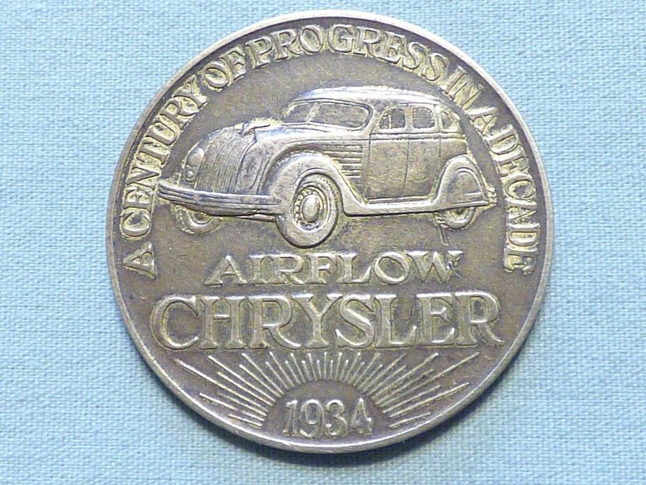 Rare 1933 - 1934 Chicago World's Fair Token - Chrysler Automobiles - Item 406