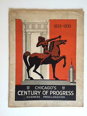 1933 CHICAGO CENTURY OF PROGRESS 96 PAGE BUSINESS PROCLAMATION MAGAZINE