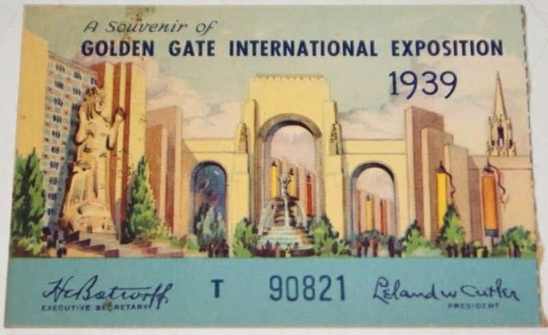 1939 GOLDEN GATE INTERNATIONAL EXPOSITION Ticket Stub
