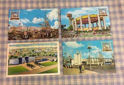 1964-65 (3) And 1939 (1) WORLDS FAIR POSTCARDS Used Acceptable Condition