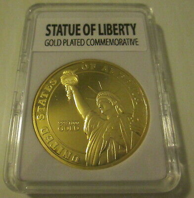 Statue of Liberty Gold Plated Commemorative Coin Large Size 40mm