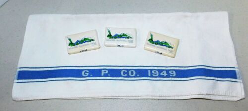 Glacier Park Company vintage 1949 Hand Towel & 3 bars of soap