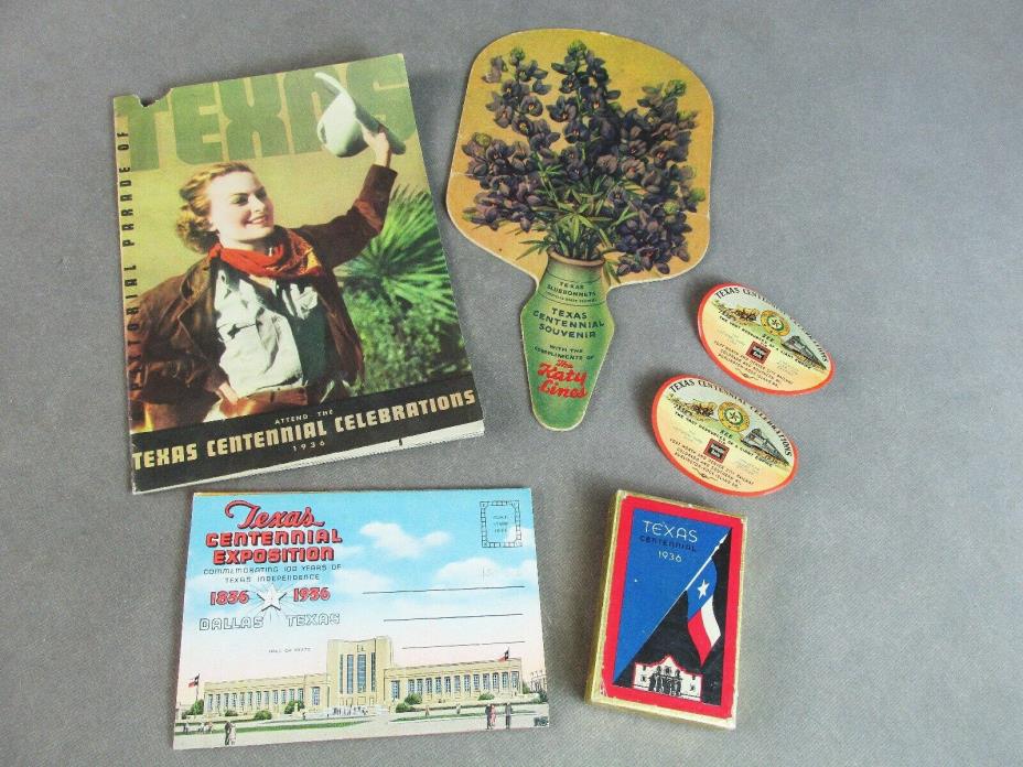 Lot of 1936 TEXAS CENTENNIAL EXPO Ephemera RAILROADS Etc.