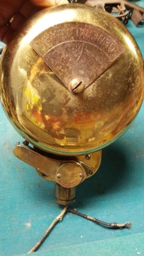 Antique All Brass Wall General Fire Alarm Bell 24 Volts Nautical Railroad