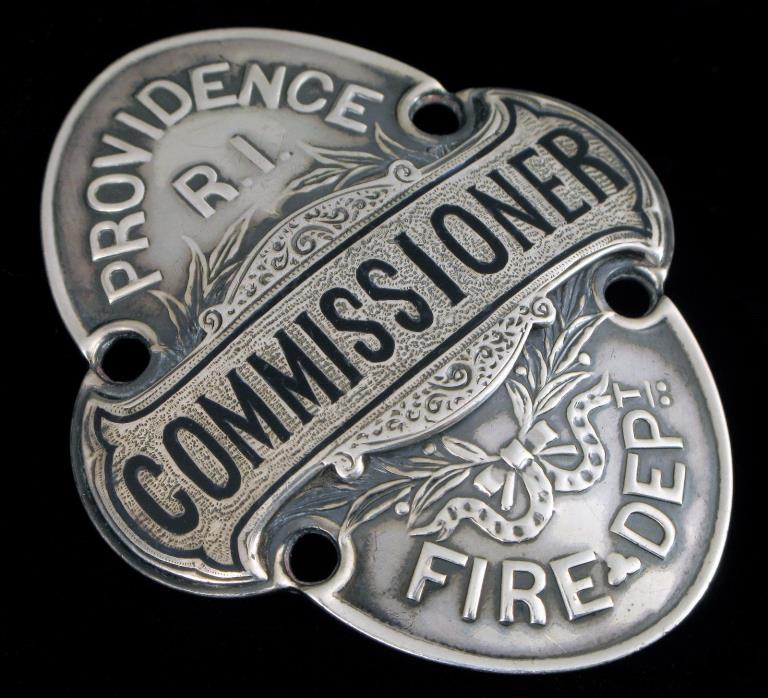 ANTIQUE GORHAM STERLING SILVER PROVIDENCE RI FIRE DEPARTMENT COMMISSIONER BADGE