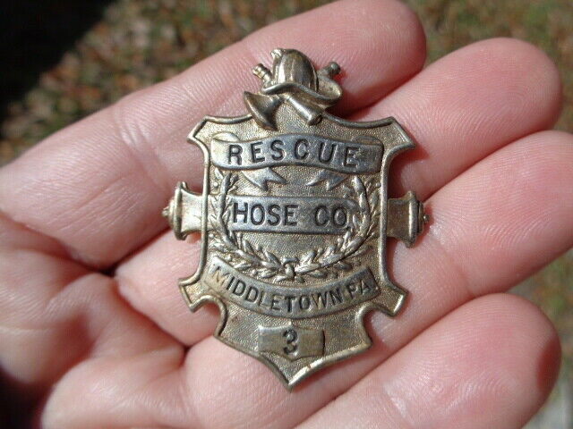 Antique Rescue Hose Co.#3 Middletown PA Pennsylvania Fire Department Badge