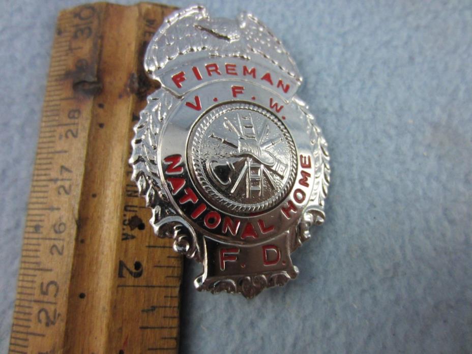 Fire Department Badge  V.F.W National Home Fire Department