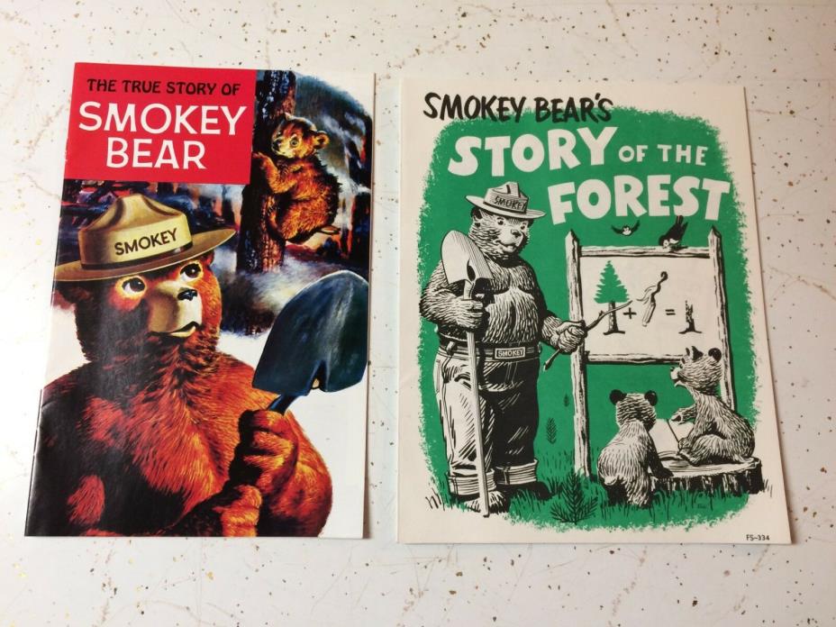 NOS LOT 2 pc SMOKEY the BEAR FOREST SERVICE vintage COMIC BOOK & ACTIVITY BOOK
