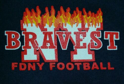 FDNY NYC Fire Department New York City T-shirt Sx Youth L NEW Bravest Football