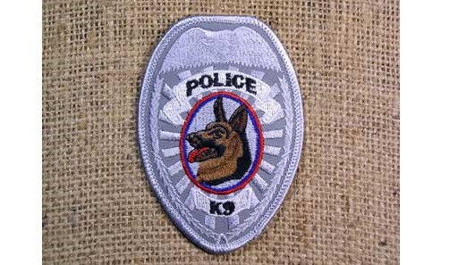 Police K-9 Unit Shield Patch NEW K9 Embroidered Silver Dog German Shepherd