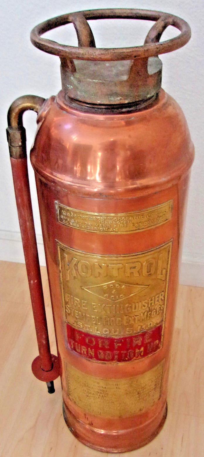 Kontrol Vintage/Antique Fire Extinguisher - Stempel Fire Ext. Manufacturing Co.
