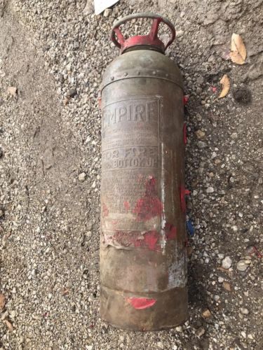 Vintage Empire American Lafrance Fire Extinguisher Copper Brass Tag 24” Tall