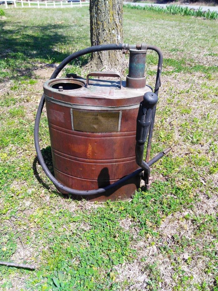 Vintage  Fire Extinguisher BACKPACK, PARCO 150-A  Copper