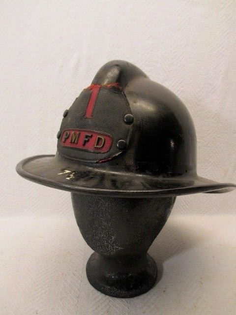 Vintage MSA Phenolic PMFD Fireman's Fire Fighters Helmet 1936 Pat'd Date