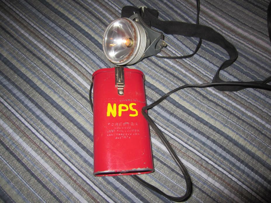 Vintage Helmet HeadLamp for firefighter, US Govt., Forester, West Fire Equip.