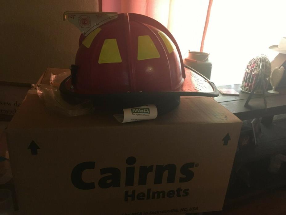 NEW Cairns 1044 Defender Fire Helmet Red Bourkes
