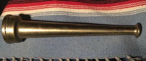 antique 10” Allen Co. polished brass fire hose nozzle xlnt cond.