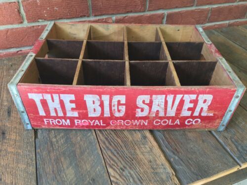 ROYAL CROWN BiG SAVER 32oz RC COLA Crate Woode Box Ellisville Mississippi