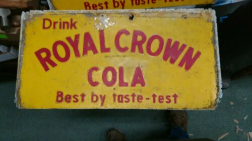 Best Drink ROYAL CROWN Cola SIGN Embossed  RC Soda Taste-Test