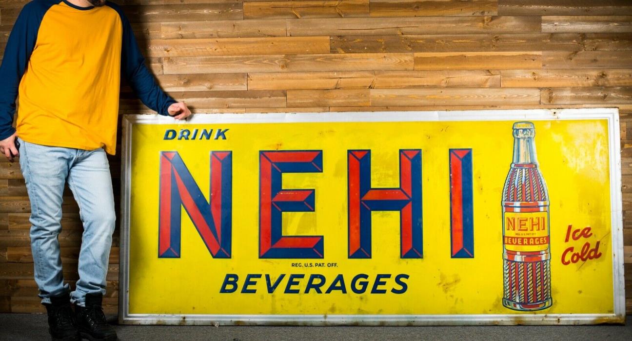 Original Nehi Tin Soda Pop Sign