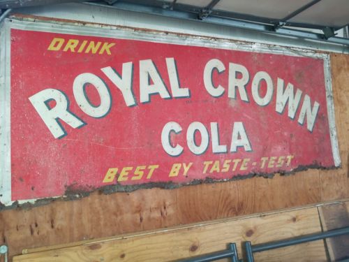 Vintage sign Royal Crown Cola Nehi metal embossed tin soda advertisment