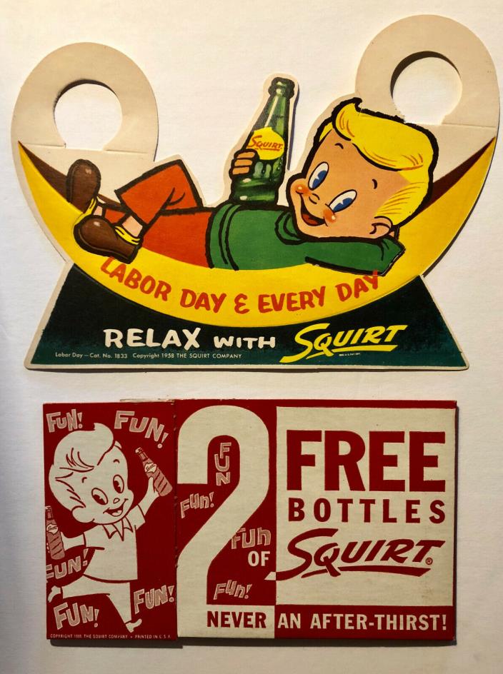 1958/59 Squirt Soda Bottle Toppers - 1955 Framed Squirt Magazine Advertisement