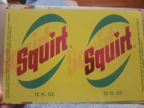 VINTAGE SQUIRT SODA UNPROCESSED TEN CAN ERRORS GREAT ADVERTISING PIECES RARE