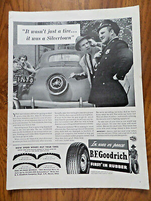 1942 B F Goodrich Tire Ad Stole Silvertown Tire Vintage Automobile
