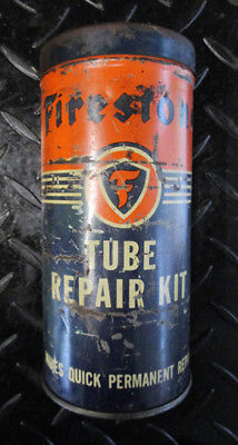 VINTAGE FIRESTONE TIRE RUBBER COMPANY TUBE REPAIR KIT CAN TIN CLASSIC AUTO CAR