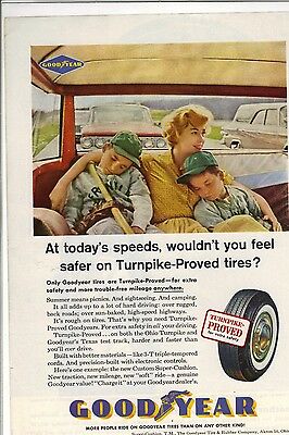 Original 1961 Goodyear Tire Magazine Ad - Turnpike-Proved