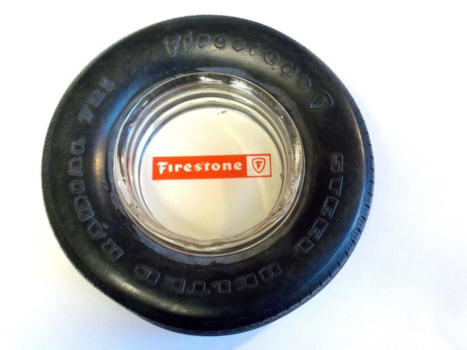 VINTAGE FIRESTONE TIRE ASHTRAY STEEL BELTED RADIAL 721-NICE CONDITION FREE SH