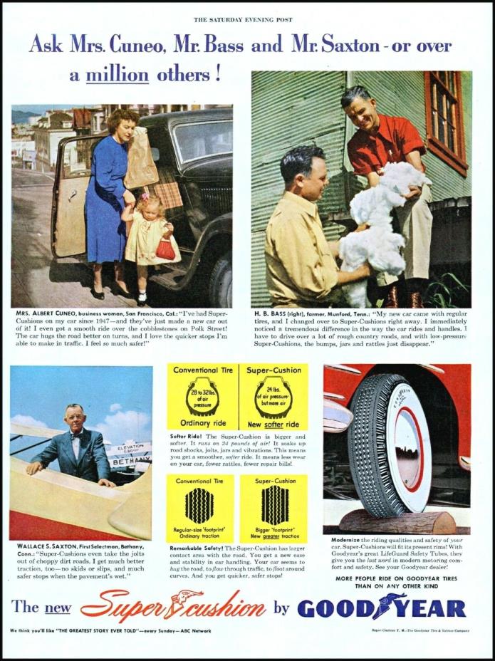 1949 Goodyear super cushion tires farm auto airplane vintage Print Ad adL40
